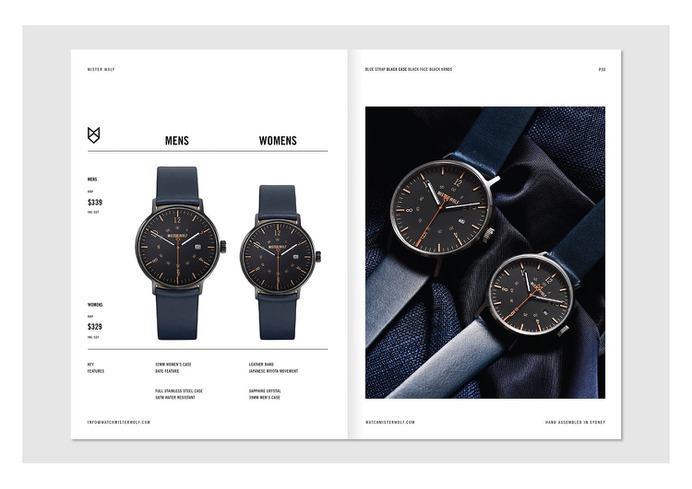 Mister Wolf Watches Identity - Mindsparkle Mag Nick Barclay designed the identity for Mister Wolf – a brand that produces high-quality, thoughtfully designed timepieces for men and women that are designed and assembled in Sydney. #logo #packaging #identity #branding #design #color #photography #graphic #design #gallery #blog #project #mindsparkle #mag #beautiful #portfolio #designer