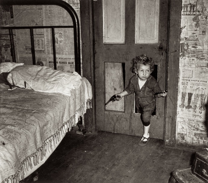 Why open the door, coal miner's child uses the "cat hole" Bertha Hill, West Virginia, 1938 - by Marion Post Wolcott (1910 - 1990), American