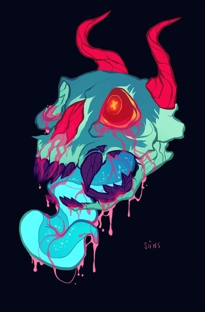 pink skull goop by SIIINS on deviantART #skull #goop