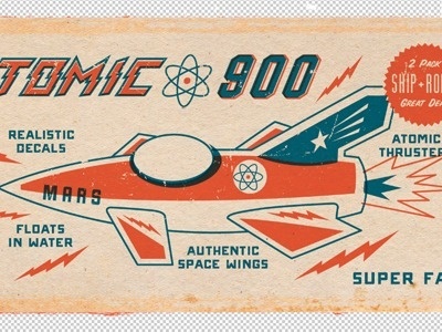 Dribbble - Atomic 1 by Dustin Wallace #reproduction #illustration #vintage #typography