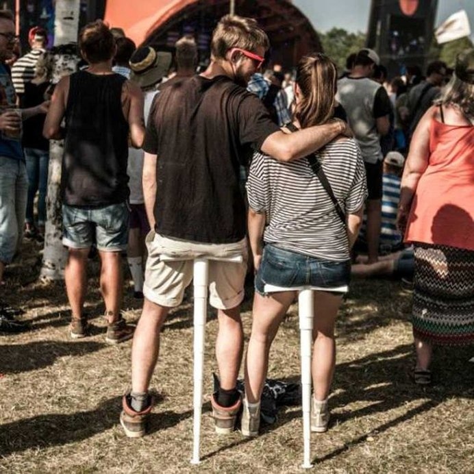 Take a seat in unique environments with this foldable seating device. #product #foldable #design #industrial