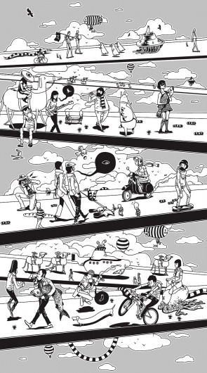 Window_drawing_walkers.jpg 891×1600 pixels #human #gerhard #illustration #masterssavant