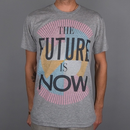 Paper Root Clothing — The Future is Now Tee - Heather Grey #illustration #tee #typography