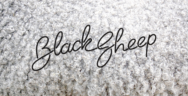 Black Sheep (rye-jol) #script #neon #monoline #black #fur #logo #sheep #animal #typography