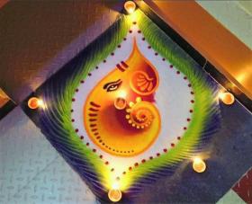 Simle Rangoli Images In Beautiful Pattern