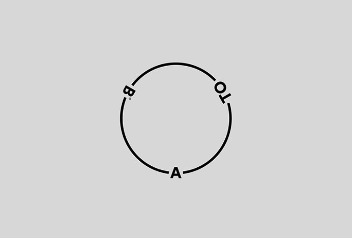 A-TO-B by Stockholm Design Lab #logo #symbol #circle #minimal #grey