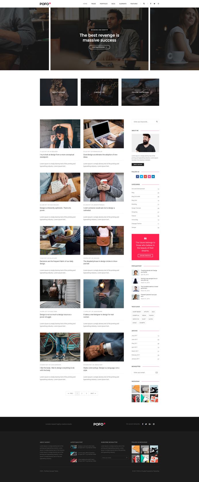 Pofo - #Creative #Portfolio and #Blog #WordPress Theme for #Clean #Blog by #ThemeZaa