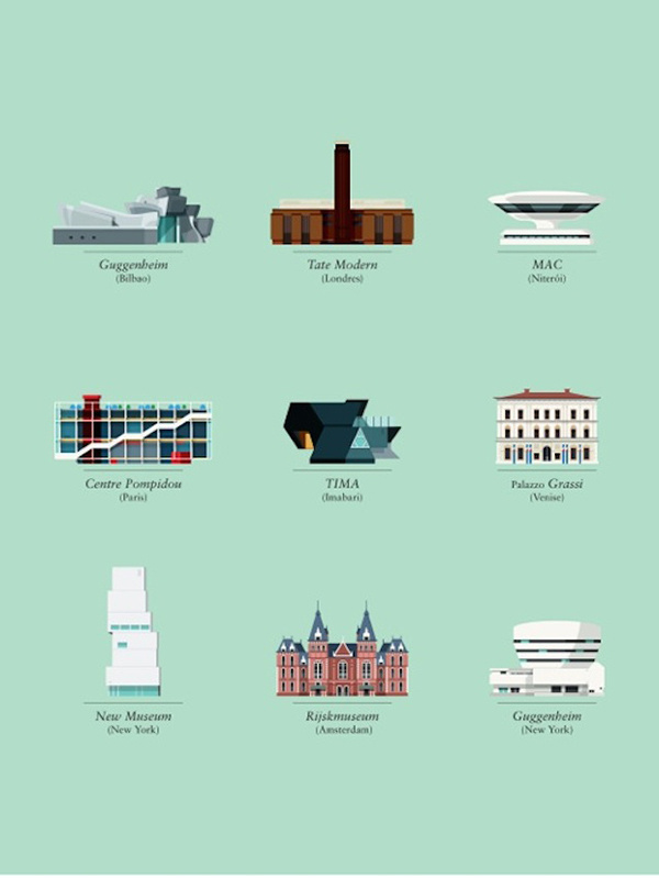 Iconic buildings illustrated by Le Duo #famous #monuments #design #illustrations #iconic #buildings