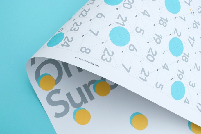 #poster #notonsunday #calendar #yellow #turquoise #grid
