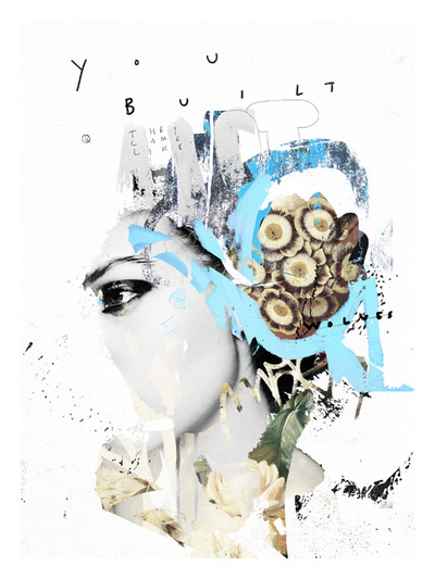 collage, color, black, white, design
