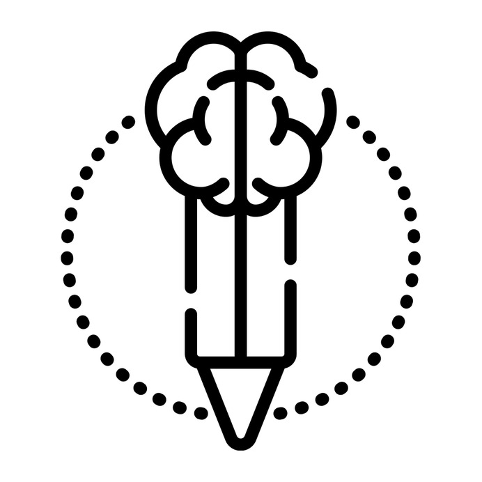 See more icon inspiration related to brain, mind, pencil, think, design thinking, art and design, miscellaneous, thinking, learning, education and people on Flaticon.
