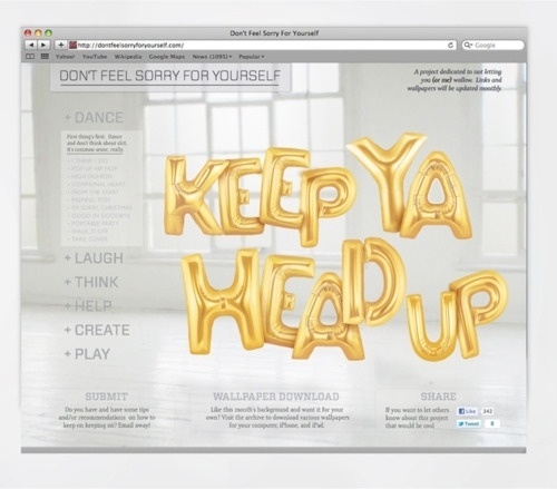 Don't Feel Sorry For Yourself #megssenk #design #graphic #dontfeelsorryforyourself #website #web