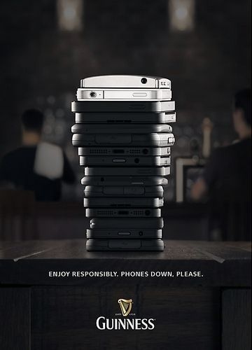 Guinness ad #pint #phone #tack