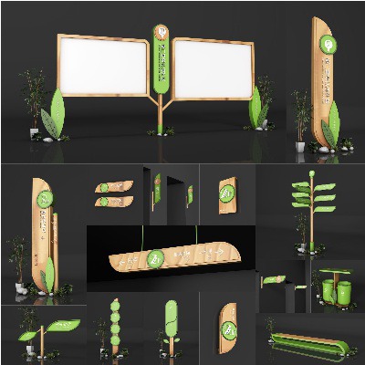 school | Wayfinding | Signage | Sign | Design 厦门树德实验小学导视系统设计【全套C4D标识标牌vi】