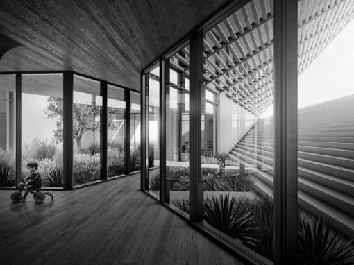 Desert Villa Interior BW