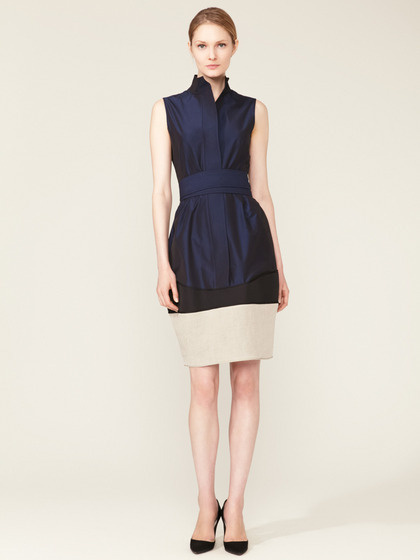 Narciso Rodriguez Cotton Belted Sheath Dress #fashion #blue #dress #sheath
