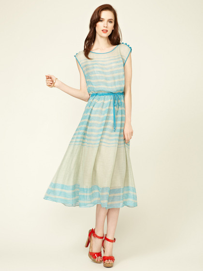 Tracy Reese Drawstring Linen Boatneck Frock #fashion #dress #gilt #silk