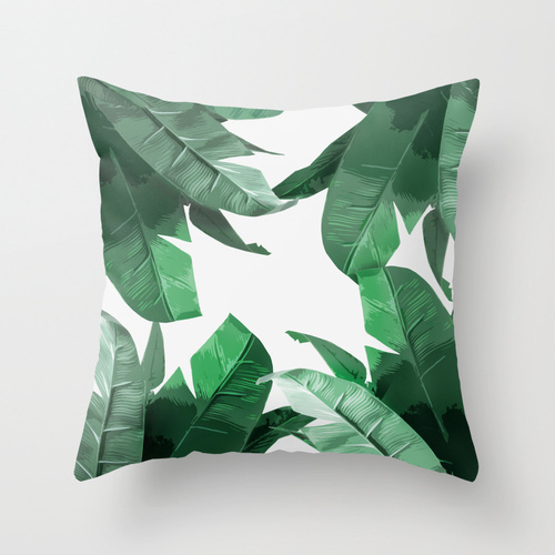 Palm Print Throw Pillow #green #palm #banana #leaf #print #decor #throw #home #floral #pillow #fashion #jungle #leaves