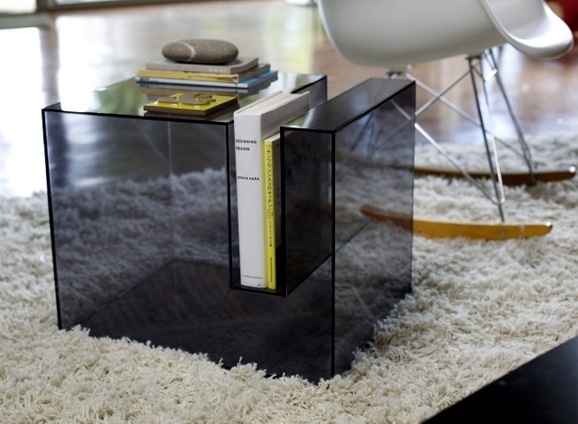 The transparent acrylic side table by Eric Pfeiffer - "Slot Table" #acrylic #side #modern #furniture #transparent #table