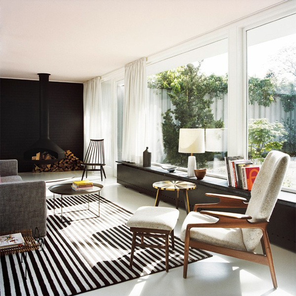 Atrium House by BFS Design image3 #danish #mid #fireplace #century #rug