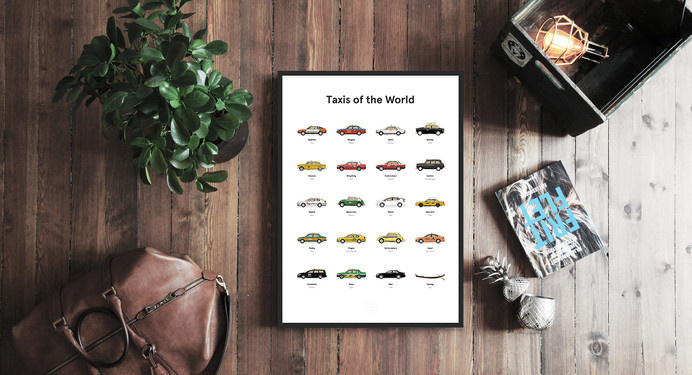 OhPosters.com #interior #sweden #print #design #home #cars #scandinavian #taxi #poster #stockholm #decoration