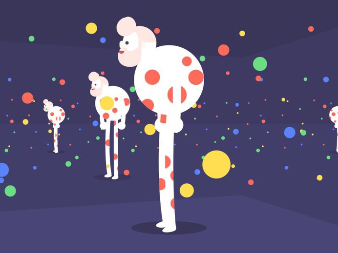 GIF animation every day - Yayoi Kusama exhibition.