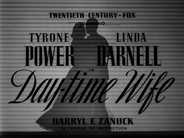 Day-time Wife (1939) Title Card #movie #lettering #title #card #vintage #type