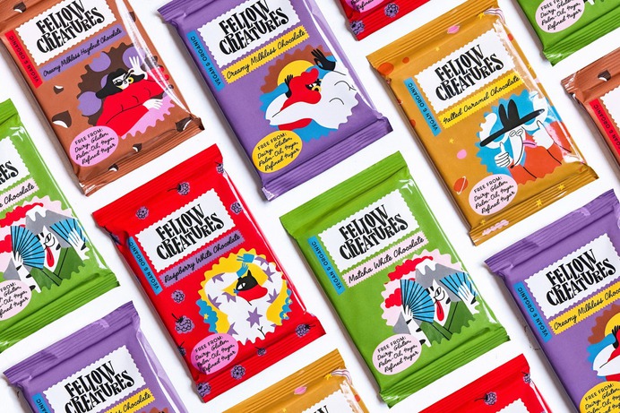 Fellow Creatures by Classmate StudioFellow Creatures is a vegan, dairy-free chocolate factory based in Scotland. We created a unique, friendly, and colourful identity and package design for them that represents the personality of the company and...