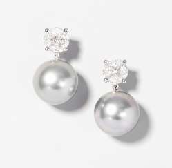 Tahiti Culture Pearl-Diamond Stud Earrings