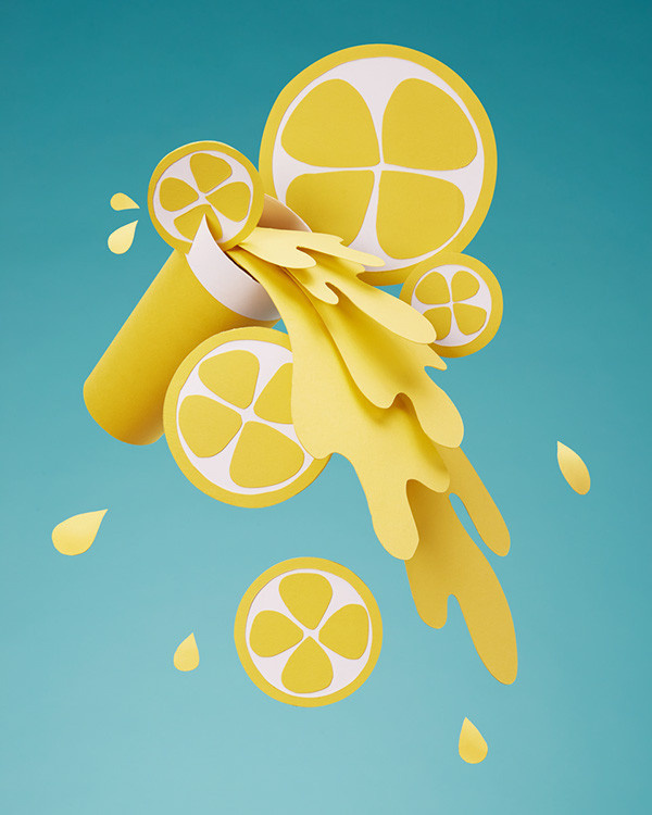 Paper lemonade on Behance #lemonade #summer