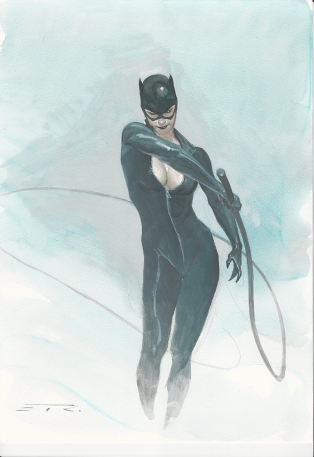 Catwoman by Esad Ribic #sexy #dc #whip #feline #super #catwoman #cat #batman #hero #comic #illustration