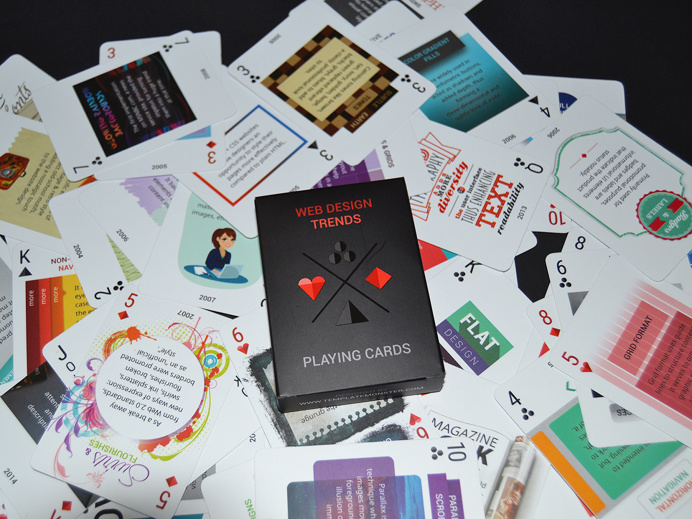 Web design of trends playing cards