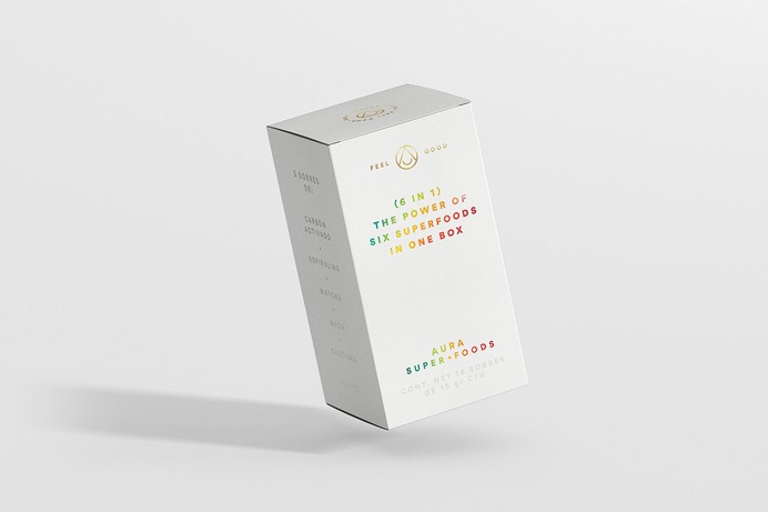 AURA Superfoods Packaging - Mindsparkle Mag Panel Studio designed Aura, a superfood brand inspired by the power of color and emotion. #logo #packaging #identity #branding #design #color #photography #graphic #design #gallery #blog #project #mindsparkle #mag #beautiful #portfolio #designer