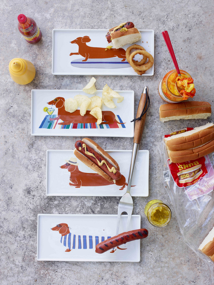 West Elm Spring 2013 #design #dogs #food #illustration #plates
