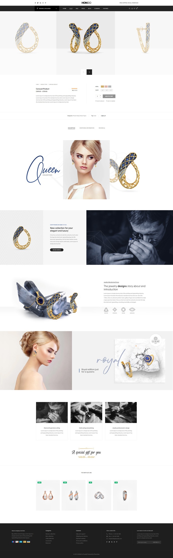 #Hongo #WooCommerce #WordPress Theme for #Jewellery Product Page by #ThemeZaa