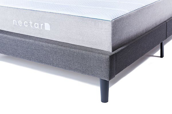 nectar King size grey bed-frame with headboard - side view