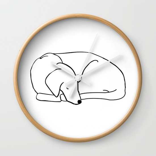 Sleepy Dog Wall Clock