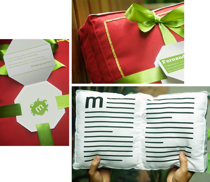 Almofada 2 #green #red #color #design #book #dream #sleep #gift #pillow #megalodesign #brasil #ribbon #sao #megalo #brazil #dreams #paulo