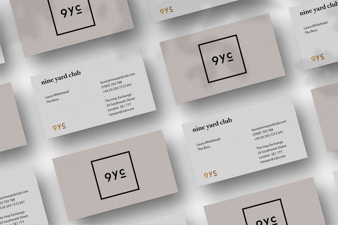 Nine Yard Club business cards
