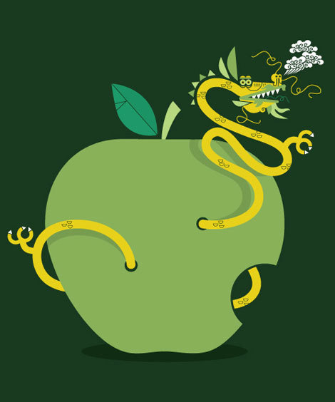 albert + marie #illustration #apple #dragon