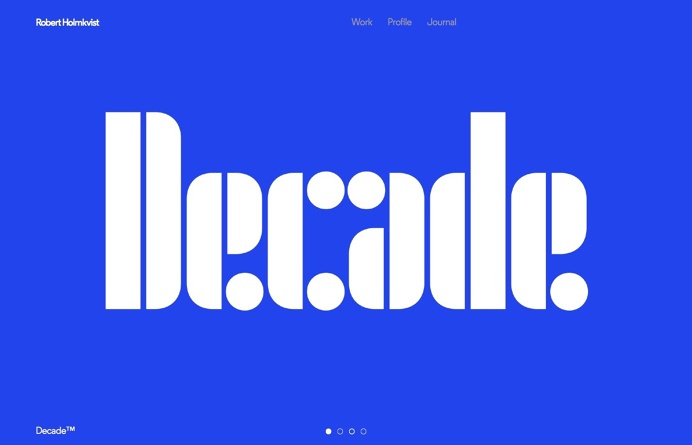 Robert Holmkvist, inspiration N°334 published on The Gallery in date August 16th, 2015. #website #typography