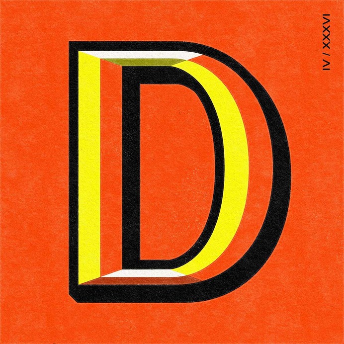 Louise Twizell - Typography - 36 Days of Type - 'D' Design #typography #type #custom #lettering #typedesign #design #36daysoftype #alphabet #serif #bevel #chisel #bloodorange #red #yellow #typographyd