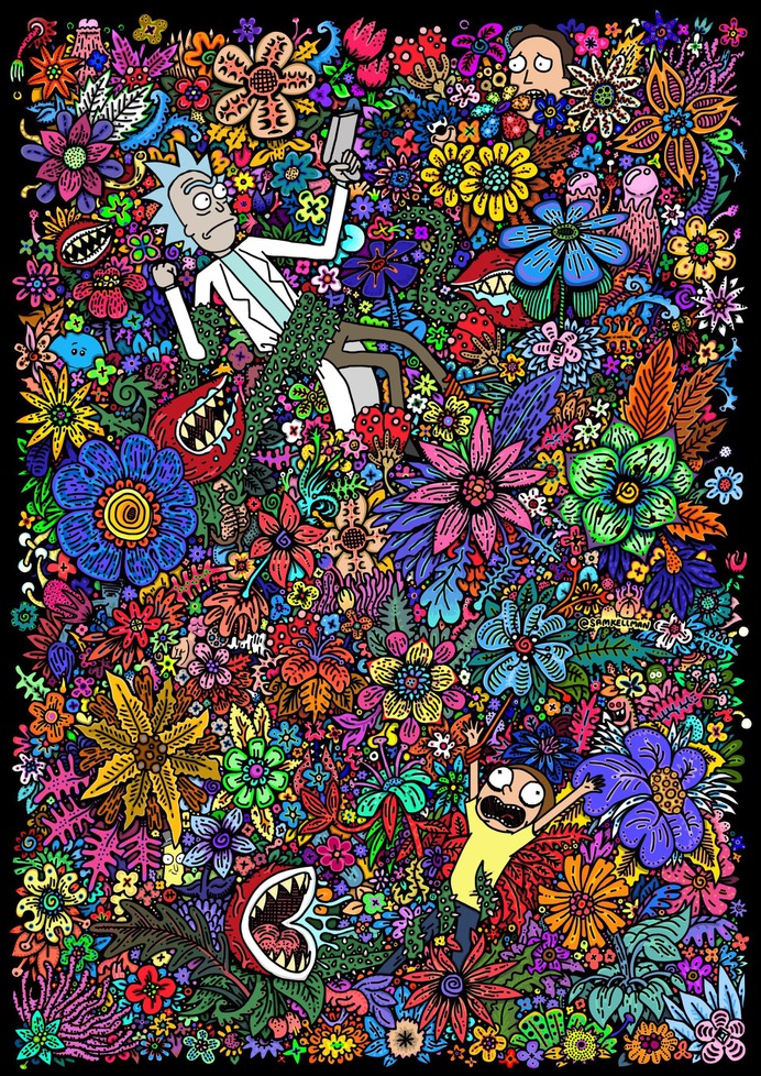 Rick & Morty Acid Trip by Sam Kellman