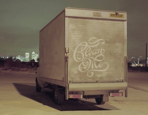 Dirty Truck Calligraphy by Alison Carmichael #graffiti #alison #carmichael #reverse #typography