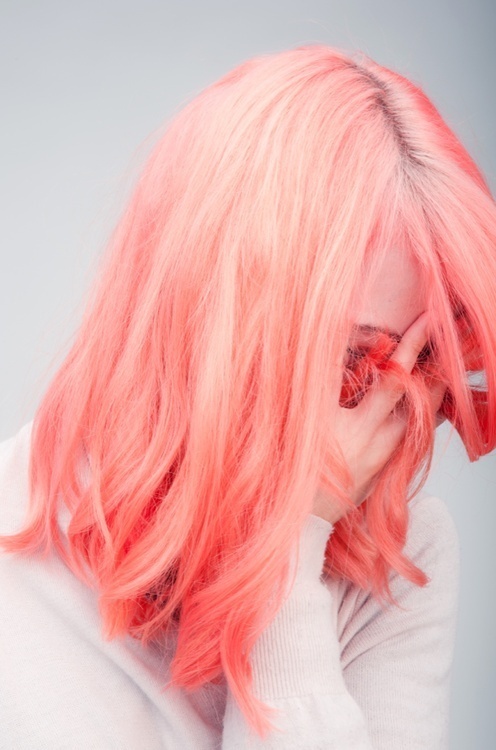 hair #pink #coloured #white #hair