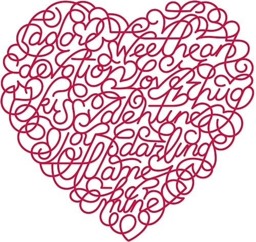 saks valentine | Marian Bantjes #heart #valentine #typography