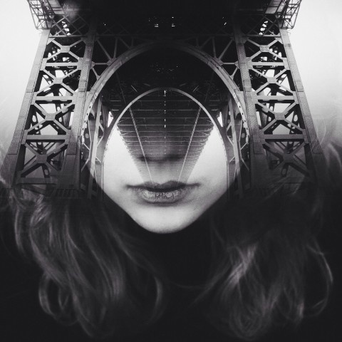 #girl#Black and white#creative#edit