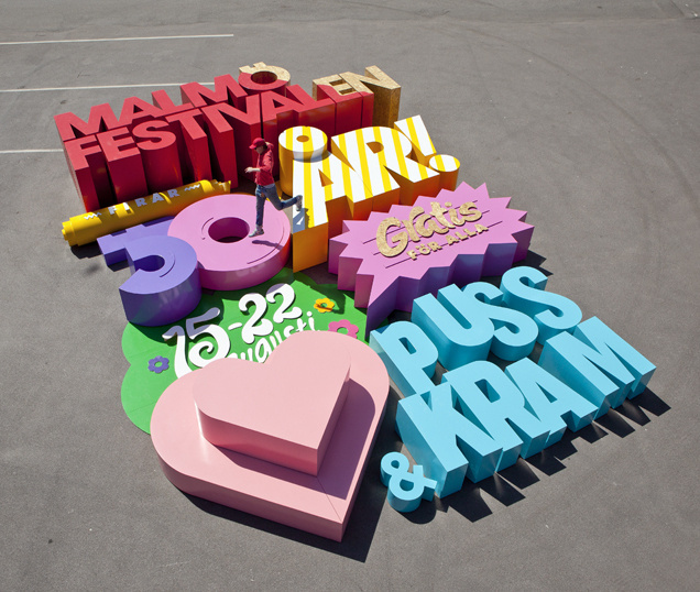 malmö #giant #gigantic #installation #pink #design #graphic #snask #colorful #handmade #art #made #huge #type #hand #typography