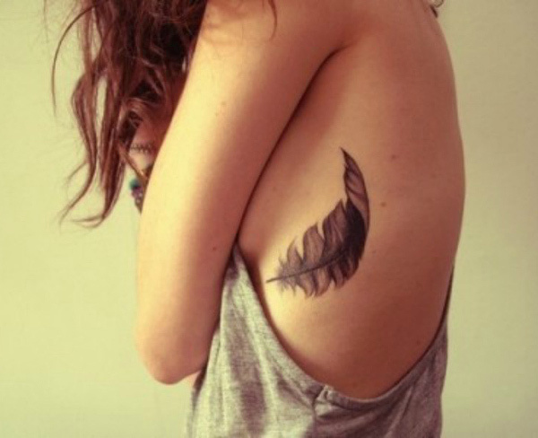 Feather Tattoo On Waist  Tattoo Designs Tattoo Pictures