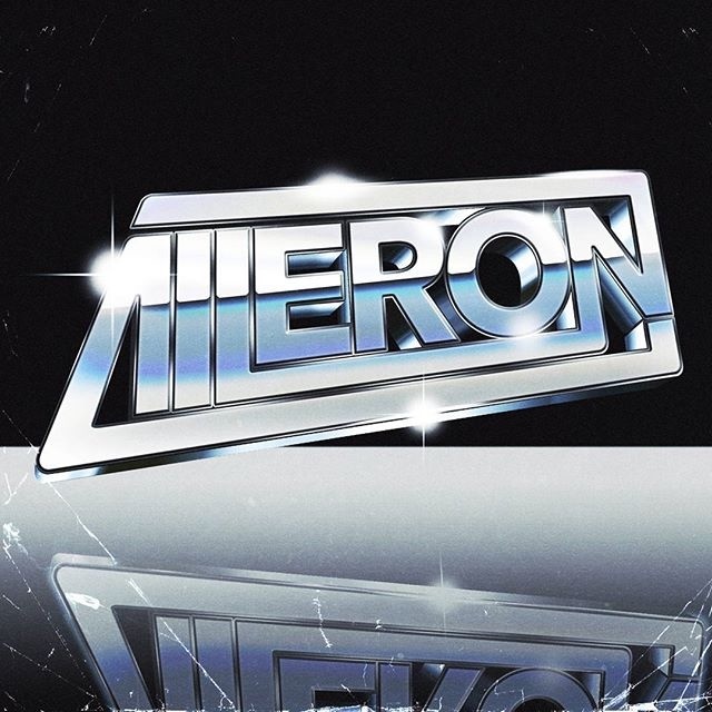 AILERON by RetroFuturisticVinyl #retro #futuristic #aileron #chrome #80s #silver #scifi #digitalart #illustration #graphicart #typography